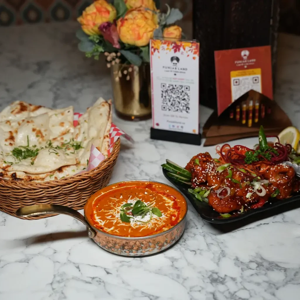 tandoori roti served with other dishes at punjabland brampton