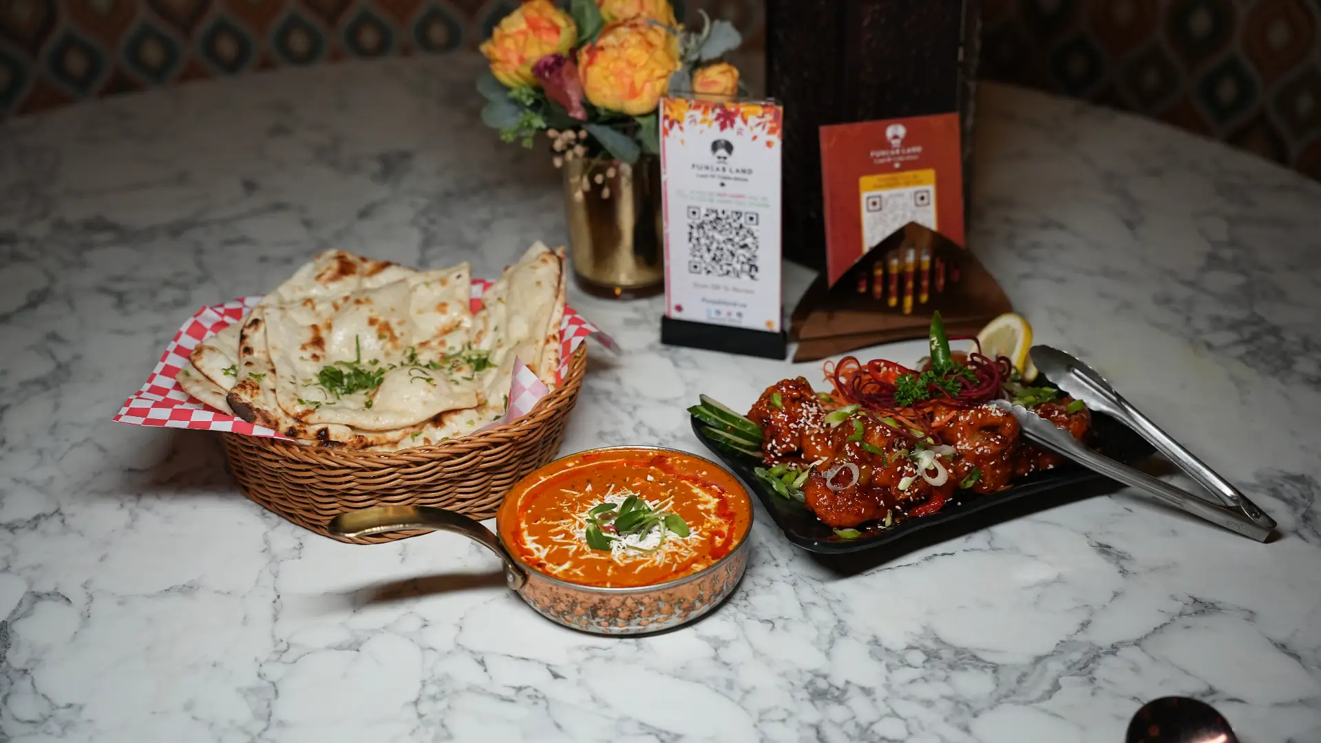 tandoori roti served with other dishes at punjabland brampton