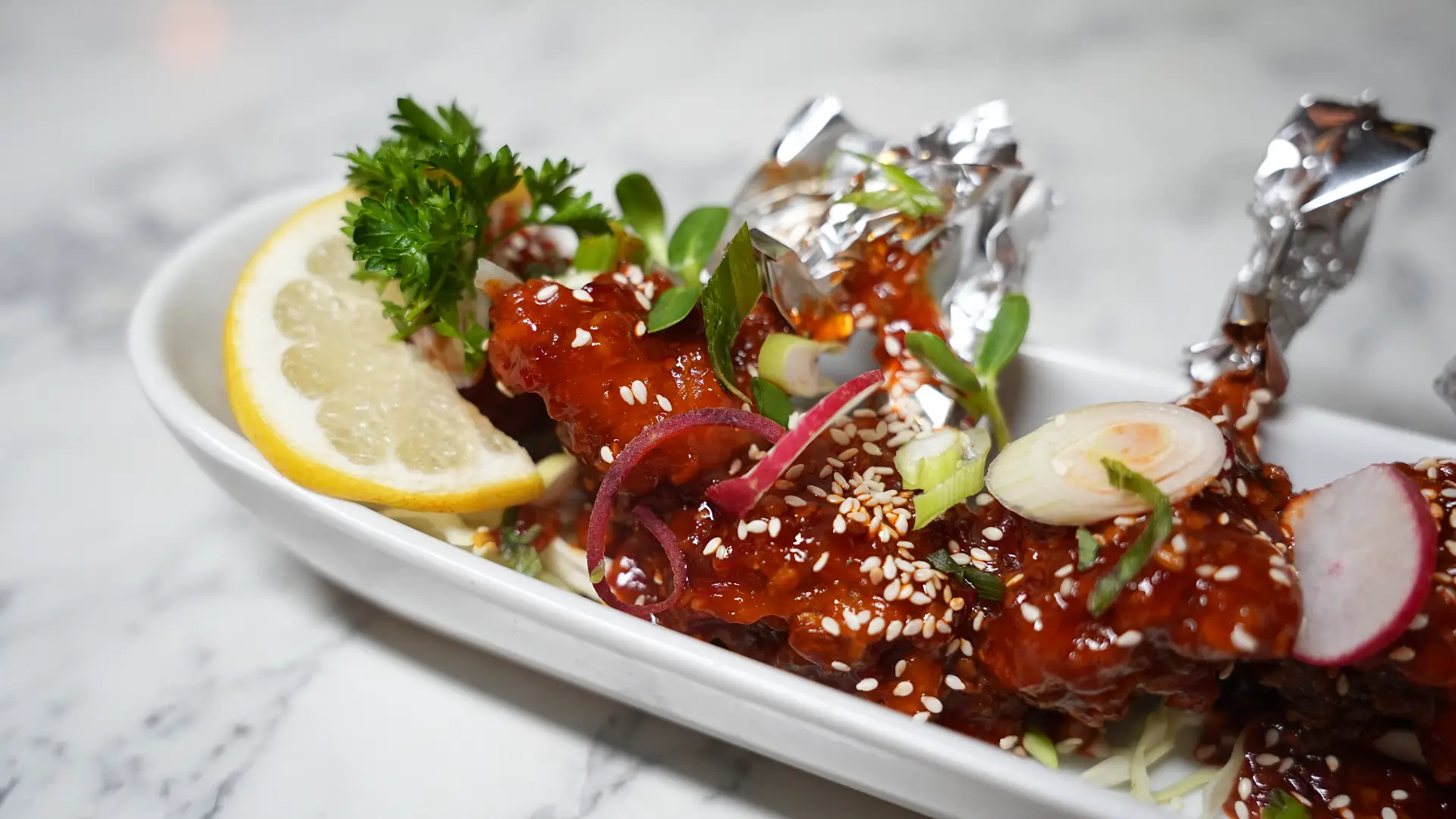 chicken lolipop served at punjabland brampton